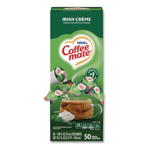 Liquid+Coffee+Creamer%2C+Irish+Cream%2C+0.38+oz+Mini+Cups%2C+50%2FBox