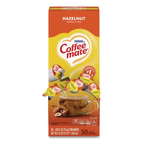 Liquid+Coffee+Creamer%2C+Hazelnut%2C+0.38+Oz+Mini+Cups%2C+50%2Fbox