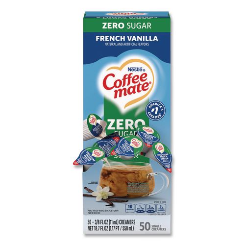 Liquid+Coffee+Creamer%2C+Zero+Sugar+French+Vanilla%2C+0.38+oz+Mini+Cups%2C+50%2FBox