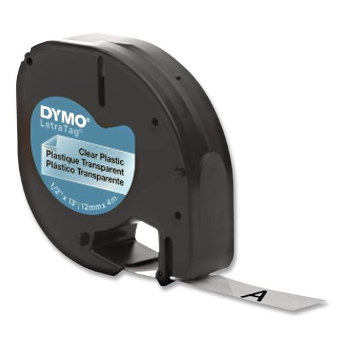 Letratag+Plastic+Label+Tape+Cassette%2C+0.5%26quot%3B+X+13+Ft%2C+Clear