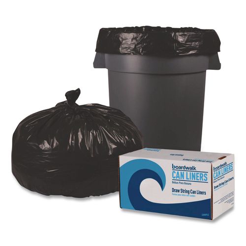Picture of Reprocessed Resin Can Liners, 60 gal, 1.2 mil, 38 x 58, Black, 50 Rolls/Carton