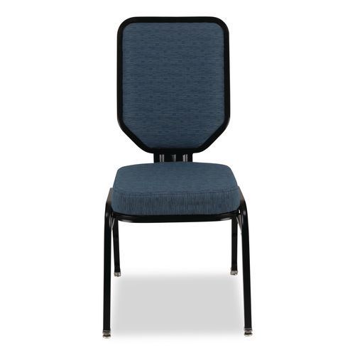 Picture of Flex-Back Banquet Chair, Supports Up to 500 lbs, 18.6" Seat Height, Morticia Blue Lagoon Seat/Back, Black Base, 2/Pack