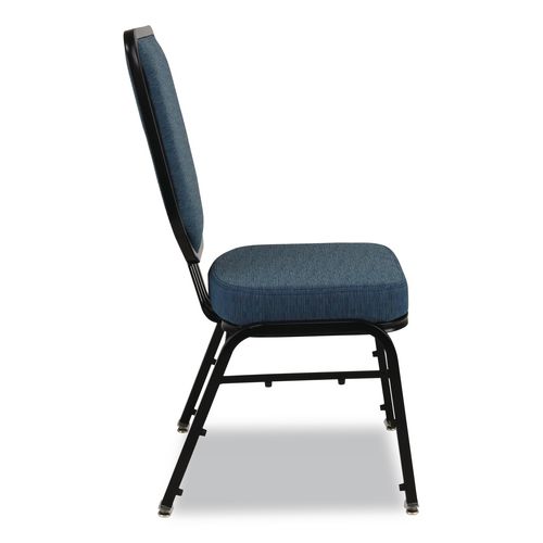 Picture of Flex-Back Banquet Chair, Supports Up to 500 lbs, 18.6" Seat Height, Morticia Blue Lagoon Seat/Back, Black Base, 2/Pack