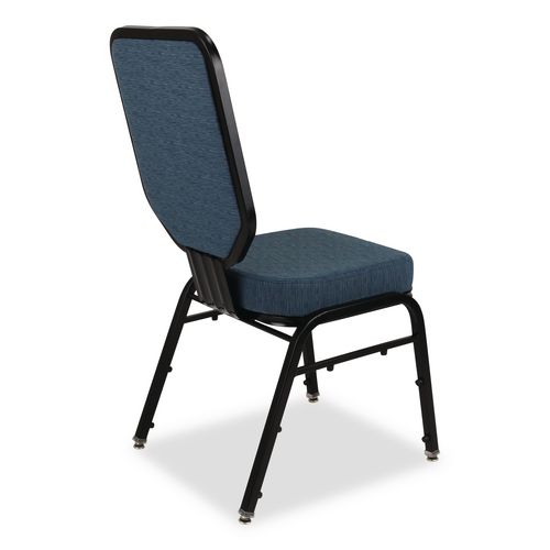 Picture of Flex-Back Banquet Chair, Supports Up to 500 lbs, 18.6" Seat Height, Morticia Blue Lagoon Seat/Back, Black Base, 2/Pack