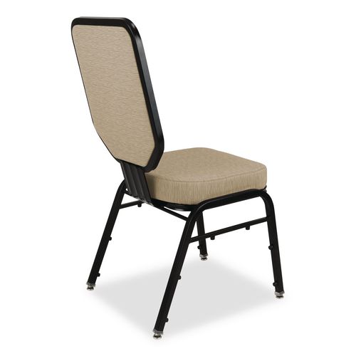 Picture of Flex-Back Banquet Chair, Supports Up to 500 lbs, 18.6" Seat Height, Morticia Taupe Seat/Back, Black Base, 2/Pack
