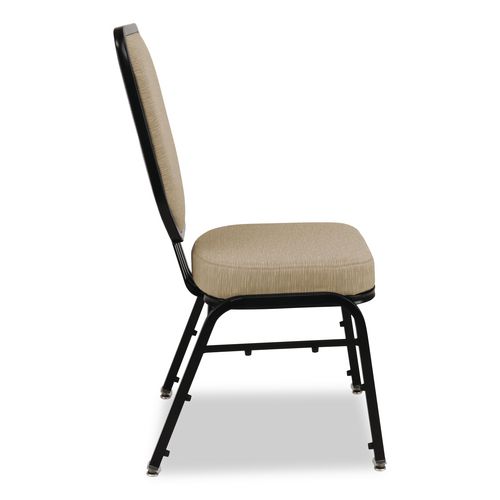 Picture of Flex-Back Banquet Chair, Supports Up to 500 lbs, 18.6" Seat Height, Morticia Taupe Seat/Back, Black Base, 2/Pack