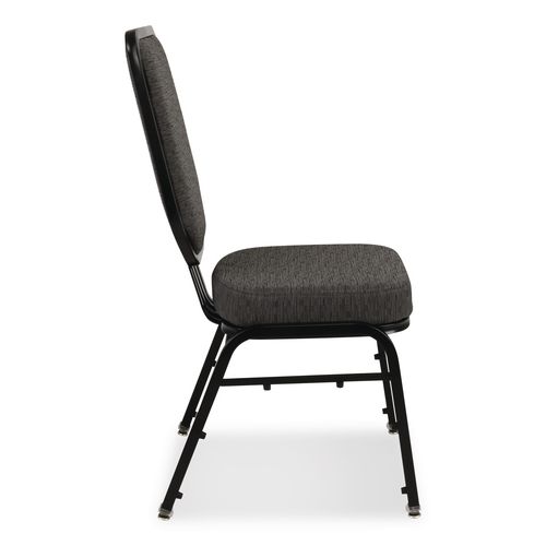 Picture of Flex-Back Banquet Chair, Supports Up to 500 lbs, 18.6" Seat Height, Morticia Onyx Seat/Back, Black Base, 2/Pack
