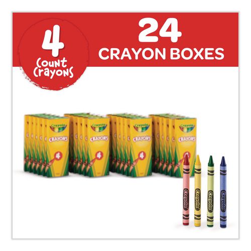 Picture of Classic Color Cello Pack Party Favor Crayons, 4 Colors/Pack, 360 Packs/Carton