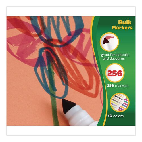 Picture of Non-Washable Marker, Broad Bullet Tip, Assorted Classic Colors, 256/Box