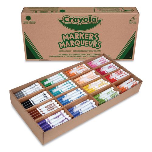 Picture of Non-Washable Marker, Broad Bullet Tip, Assorted Classic Colors, 256/Box