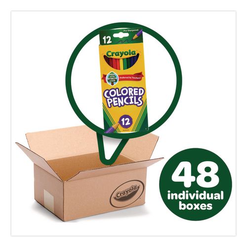 Picture of Long-Length Colored Pencil Set, 3.3 mm, 2B, Assorted Lead and Barrel Colors, Dozen