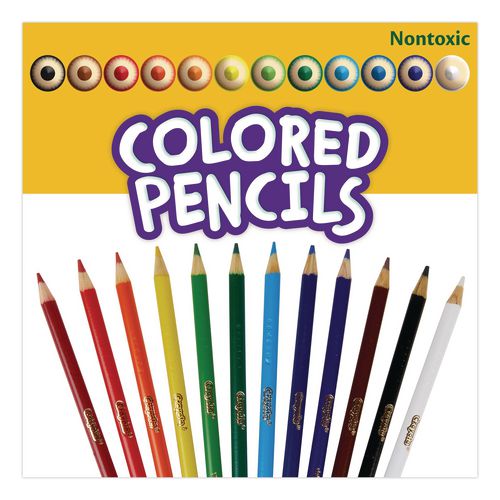 Picture of Long-Length Colored Pencil Set, 3.3 mm, 2B, Assorted Lead and Barrel Colors, Dozen