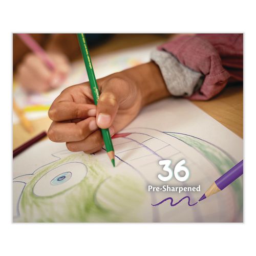 Picture of Short-Length Colored Pencil Set, 3.3 mm, 2B, Assorted Lead and Barrel Colors, 36/Pack