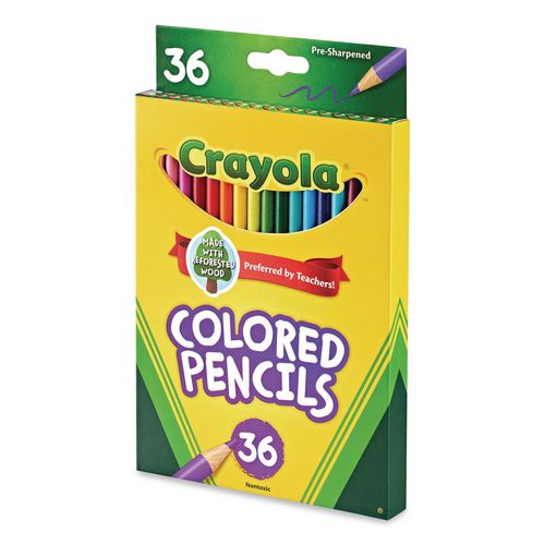Picture of Short-Length Colored Pencil Set, 3.3 mm, 2B, Assorted Lead and Barrel Colors, 36/Pack