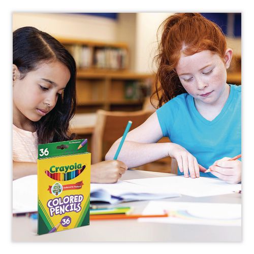 Picture of Short-Length Colored Pencil Set, 3.3 mm, 2B, Assorted Lead and Barrel Colors, 36/Pack