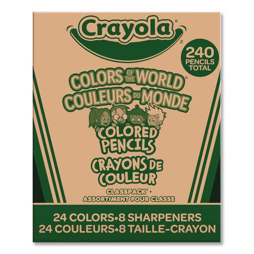 Picture of Colors of the World Colored Pencils Classpack Set, 24 Assorted Lead and Barrel Colors, 240/Pack