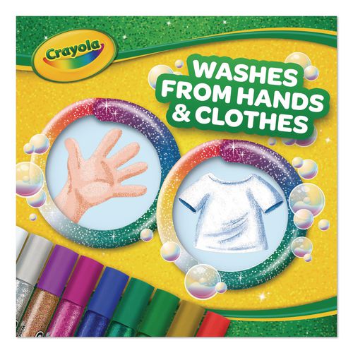 Picture of Washable Glitter Glue, 0.35 oz, Assorted Colors, 9/Pack