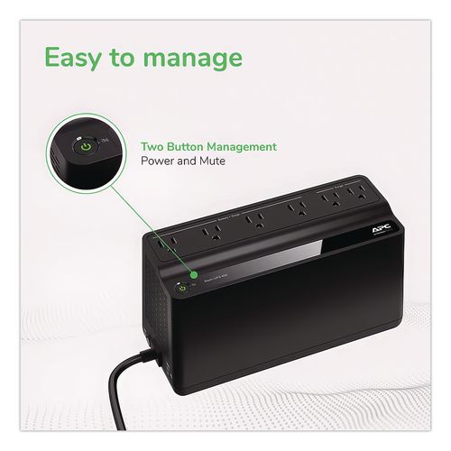 Picture of BN450M Back-UPS 450 VA Battery Backup System, 6 Outlets, 450 VA, 180 J