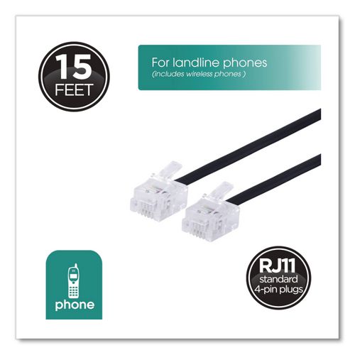 Picture of Line Cord, Plug/Plug, 15 ft, Black