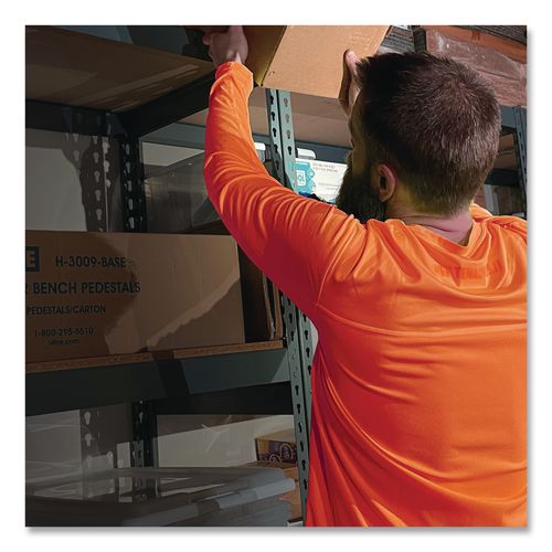 Picture of Chill-Its 6689 Cooling Long Sleeve Sun Shirt with UV Protection, Small, Orange