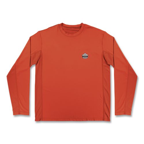 Picture of Chill-Its 6689 Cooling Long Sleeve Sun Shirt with UV Protection, Medium, Orange