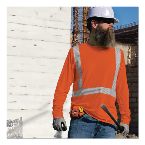 Picture of Chill-Its 6688 Type R Class 2 Cooling Hi-Vis Sun Shirt with UV Protection, Small, Orange