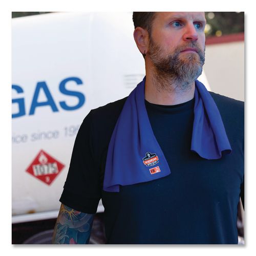 Picture of Chill-Its 6606FR FR Cooling Towel, Modacrylic Knit, One Size Fits Most, Blue
