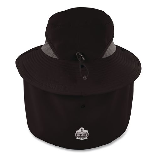 Picture of Chill-Its 8934 Ranger Hat with Neck Shade, Microfiber/Polyester, Small/Medium, Black