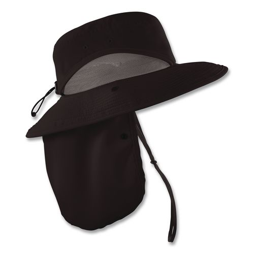Picture of Chill-Its 8934 Ranger Hat with Neck Shade, Microfiber/Polyester, Large/X-Large, Black