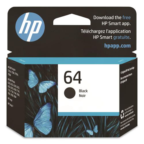 HP+64%2C+%28n9j90an%29+Black+Original+Ink+Cartridge