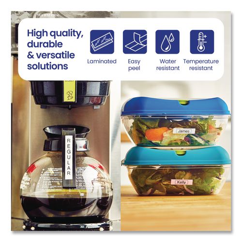 Picture of TZe Standard Adhesive Laminated Labeling Tape, 0.47" x 26.2 ft, Black on Clear