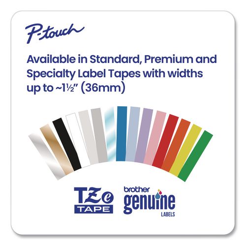 Picture of TZe Standard Adhesive Laminated Labeling Tape, 0.47" x 26.2 ft, Black on Clear