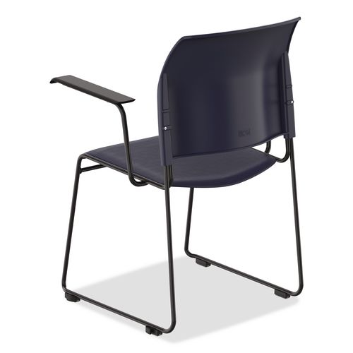Picture of 8700 Series Cafetorium Chair With Armrests, Supports Up to 500 lb, 18" Seat Height, Blue Seat/Back, Black Base, 8/Pack