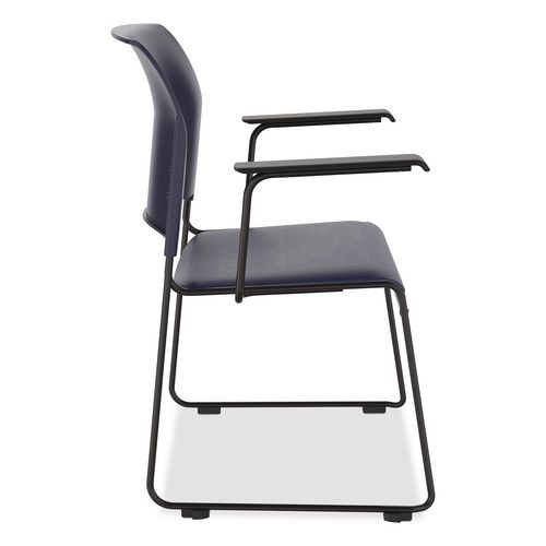 Picture of 8700 Series Cafetorium Chair With Armrests, Supports Up to 500 lb, 18" Seat Height, Blue Seat/Back, Black Base, 8/Pack