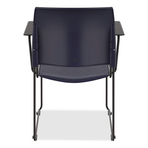 Picture of 8700 Series Cafetorium Chair With Armrests, Supports Up to 500 lb, 18" Seat Height, Blue Seat/Back, Black Base, 8/Pack