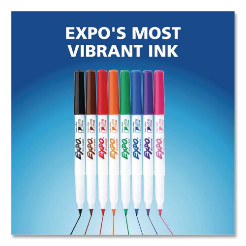 Picture of Low-Odor Dry Erase Marker Starter Set, Extra-Fine Bullet Tip, Assorted Colors, 5/Set