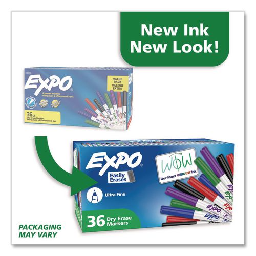 Picture of Low-Odor Dry Erase Marker Office Value Pack, Extra-Fine Bullet Tip, Assorted Colors, 36/Pack