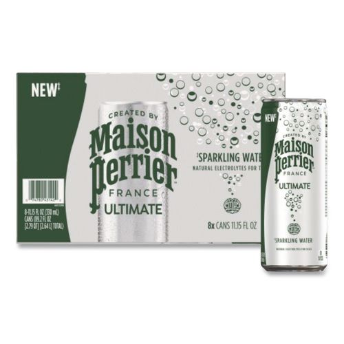 Picture of Maison Perrier Sparkling Water, Plain, 11.15 oz, 8 Cans/Box
