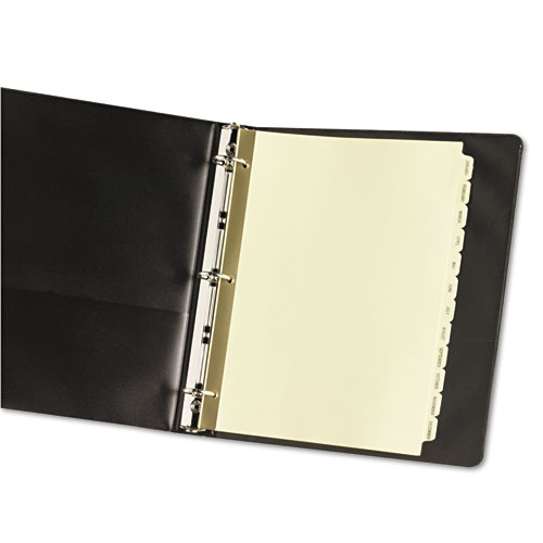 Picture of Preprinted Laminated Tab Dividers with Gold Reinforced Binding Edge, 12-Tab, Jan. to Dec., 11 x 8.5, Buff, 1 Set