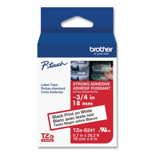 Tze+Extra-Strength+Adhesive+Laminated+Labeling+Tape%2C+0.7%26quot%3B+X+26.2+Ft%2C+Black+On+White