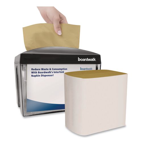 Picture of Interfold Napkins, 1-Ply, 8.8 x 6.3, Kraft, 500/Pack, 12 Packs/Carton