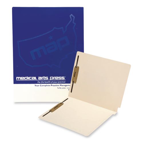 Picture of End Tab Fastener Folders, 0.75" Expansion, 2 Fasteners, Letter Size, Manila Exterior, 250/Box