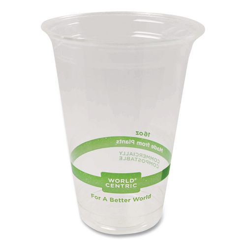 Picture of PLA Clear Cold Cups, 16 oz, Plastic, Clear, 1,000/Carton
