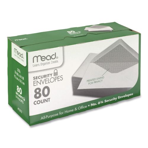 Security+Tint+Business+Envelopes%2C+%236+3%2F4%2C+Monarch+Flap%2C+Gummed+Closure%2C+3.63+x+6.5%2C+White%2C+80%2FBox