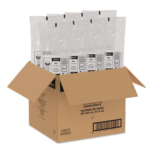 Picture of Compostable Paper Dinnerware, ProPlanet Seal, Bowl, 12 oz, White, 1,000/Carton