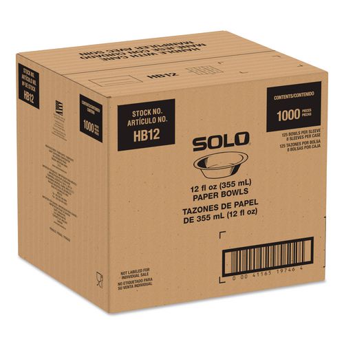 Picture of Compostable Paper Dinnerware, ProPlanet Seal, Bowl, 12 oz, White, 1,000/Carton