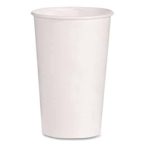 Picture of Double Sided Poly (DSP) Paper Cold Cups, 16 oz, White, 50 Cups/Sleeve, 20 Sleeves/Carton