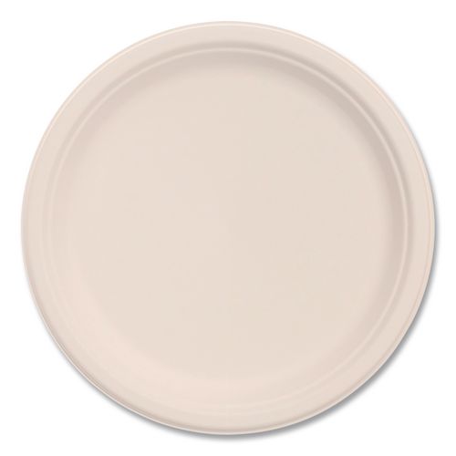 Picture of Compostable Molded Fiber Dinnerware, ProPlanet Seal, Plate, 9" dia, Natural, 500/Carton