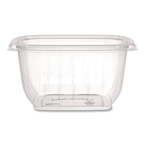 Picture of Square Plastic Bowls, 16 oz, 8.5 x 8.5 x 1.96, Clear, Plastic, 63 Bowls/Sleeve, 8 Sleeves/Carton