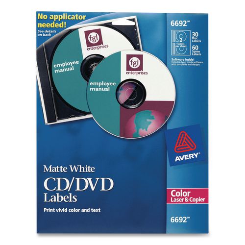 Laser+Cd+Labels%2C+Matte+White%2C+30%2Fpack